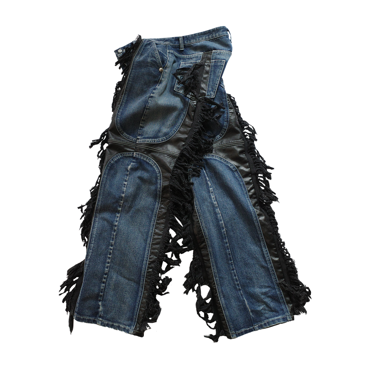 Mohican Leather Denim Pants